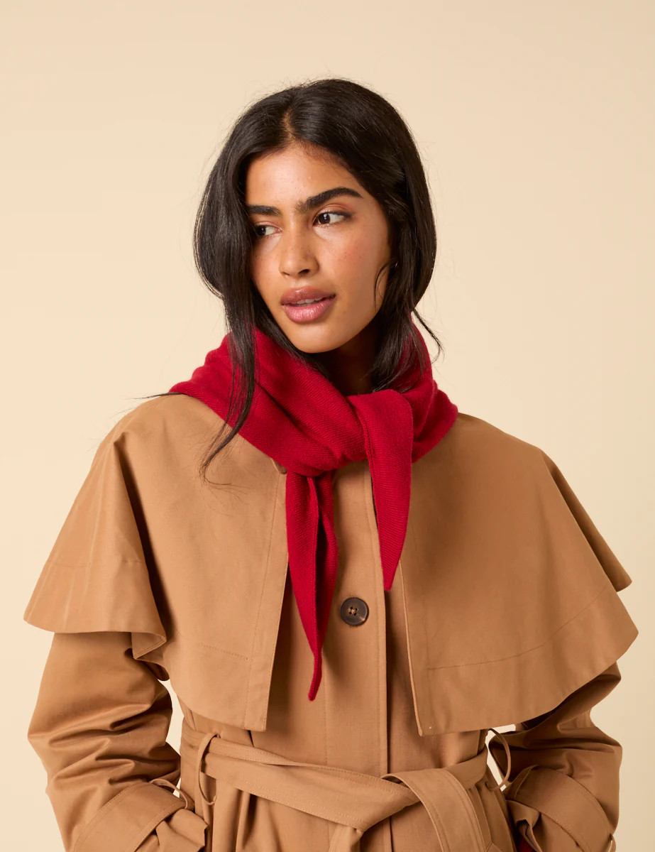 Red Wool-blend Triangle Scarf | Nobody's Child