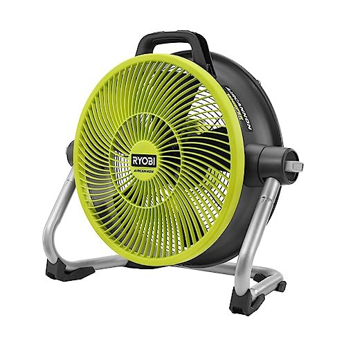 RYOBI ONE+ 18V Cordless Hybrid WHISPER SERIES 14 in. Air Cannon Fan (Tool Only), PCL813B, GREEN | Amazon (US)