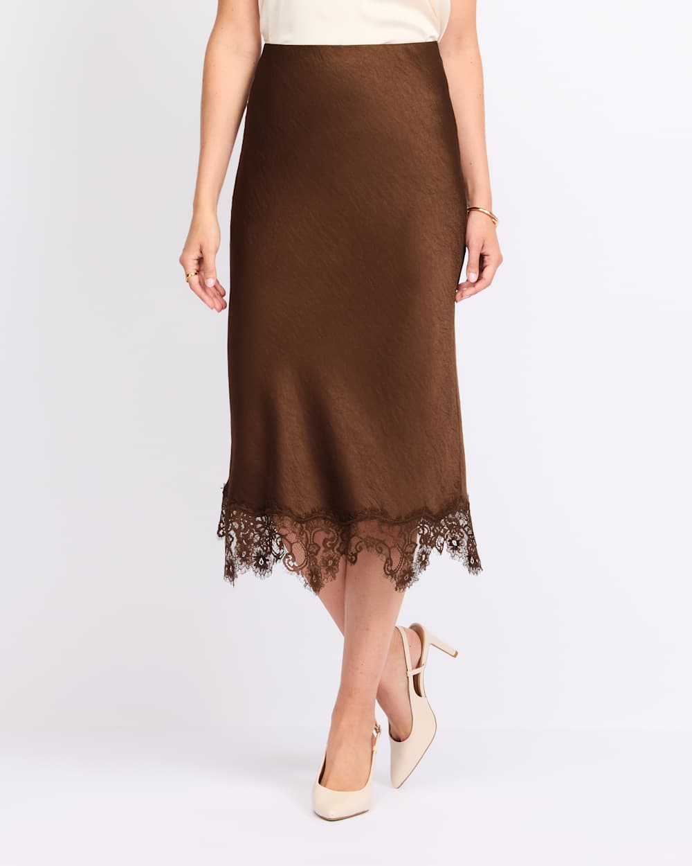 Lace Trim Midi Skirt | Stitch Fix