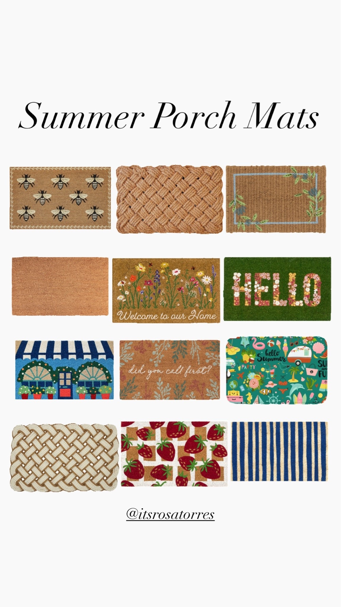 Perfect for Spring to Summer porch!! So many styles with carácter of just simple.

#porchmats #springmats #summermats #strawberrymat #hellomats #homestyle #welcomemats

#LTKSeasonal #LTKHome #LTKSaleAlert