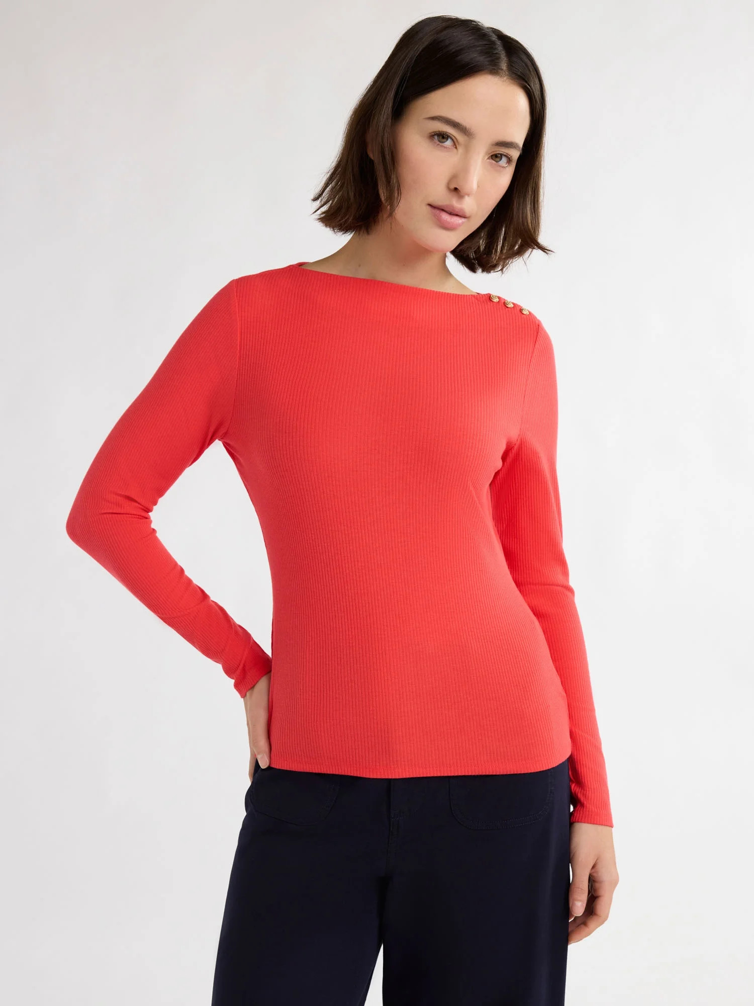 Free Assembly Women’s and Women's Plus Boatneck Top with Long Sleeves, Sizes XS-4X | Walmart (US)