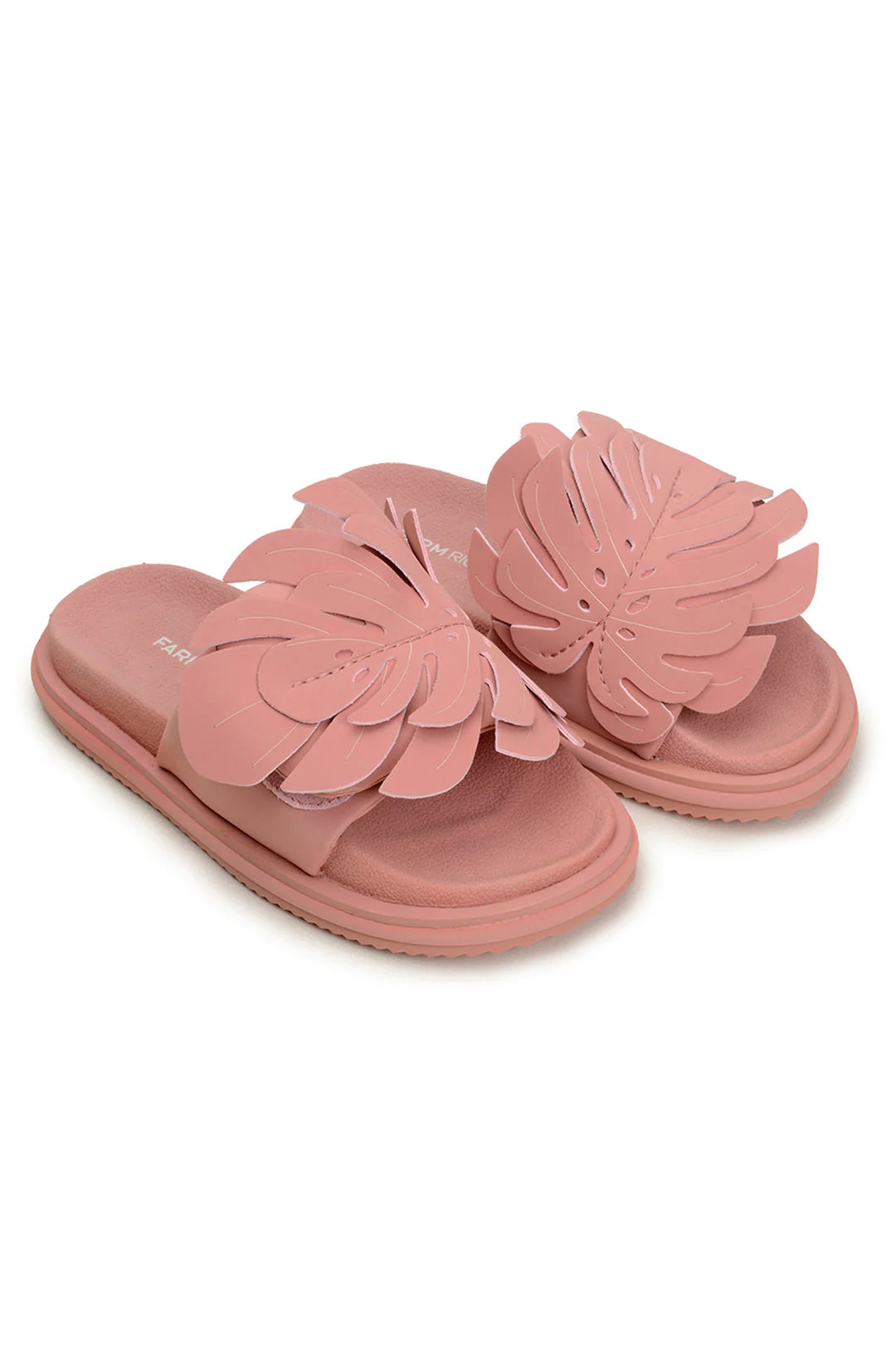 PALE PINK MONSTERA ANATOMIC SLIDE SANDAL | FarmRio (US)