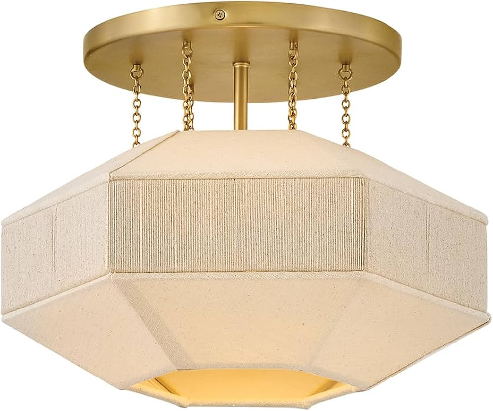 Hinkley Lyla Medium Semi-Flush Mount, Lacquered Brass | Amazon (US)