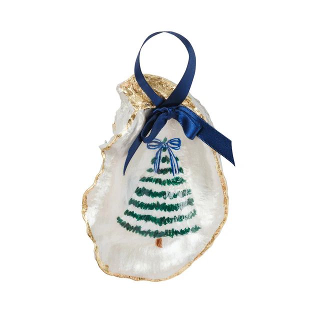 Christmas Tree Gilded Oyster Shell Ornament | Cailini Coastal