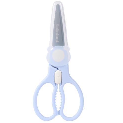 Solinfant Premium Stainless Steel Portable Baby Food Safety Scissors, Detachable Feeding Shears for Toddlers Infant Kids Food Cutting Meats Noodles Vegetables with Protactive Cover | Amazon (US)