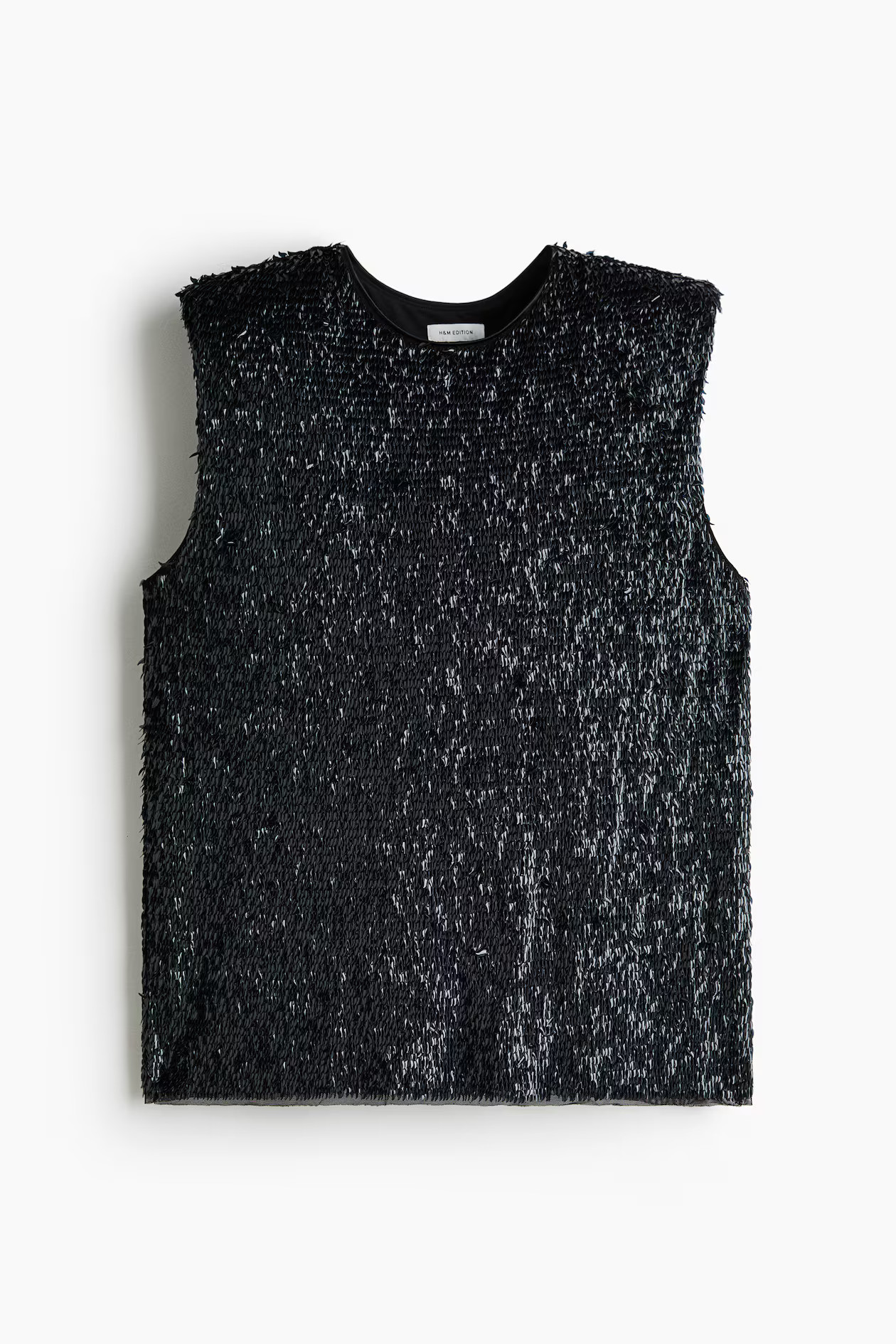 Sequined shoulder-pad top | H&M (UK, MY, IN, SG, PH, TW, HK)