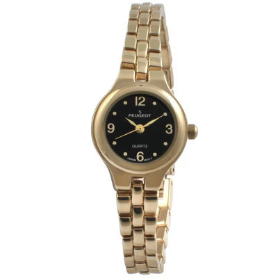 Peugeot Women's Small Face Gold-Tone Link Watch with Gold-Tone Metal Bracelet | Target