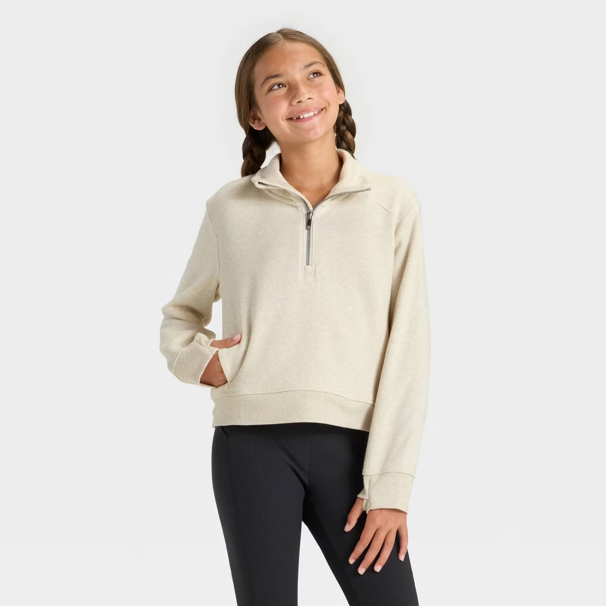 Girls' Active Comfort 1/2 Zip Pullover - All In Motion™ | Target