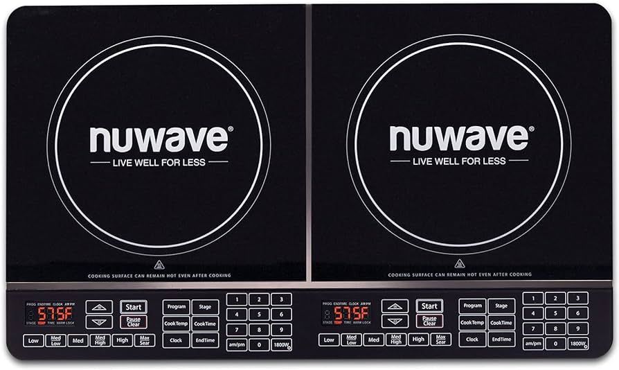 Nuwave Double Induction Cooktop, Powerful 1800W, 2 Large 8” Heating Coils, Independent Controls... | Amazon (US)