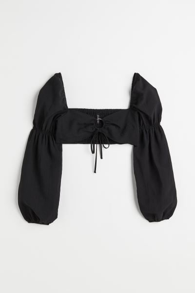Balloon-sleeved Crop Blouse | H&M (US + CA)