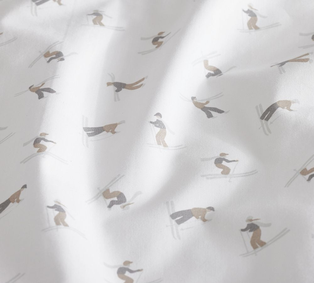 Winter Skiers Percale Sheet Set | Pottery Barn (US)