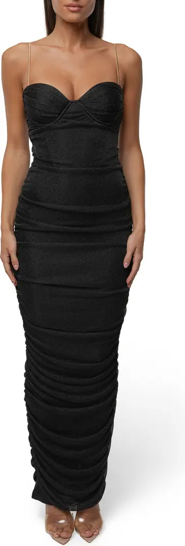 JLUXLABEL Ruched Metallic Tie Back Maxi Dress | Nordstrom | Nordstrom