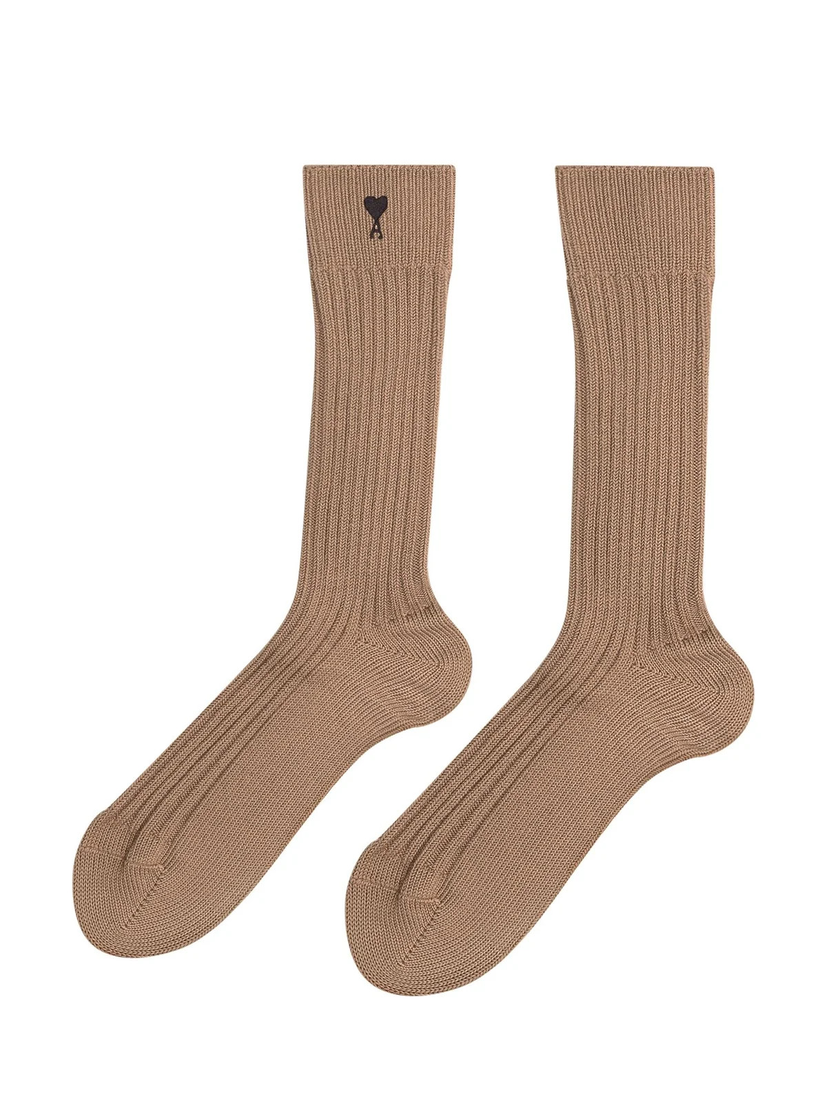 AMI Paris Ribbed Heart-Embroidered Long Socks | Cettire Global