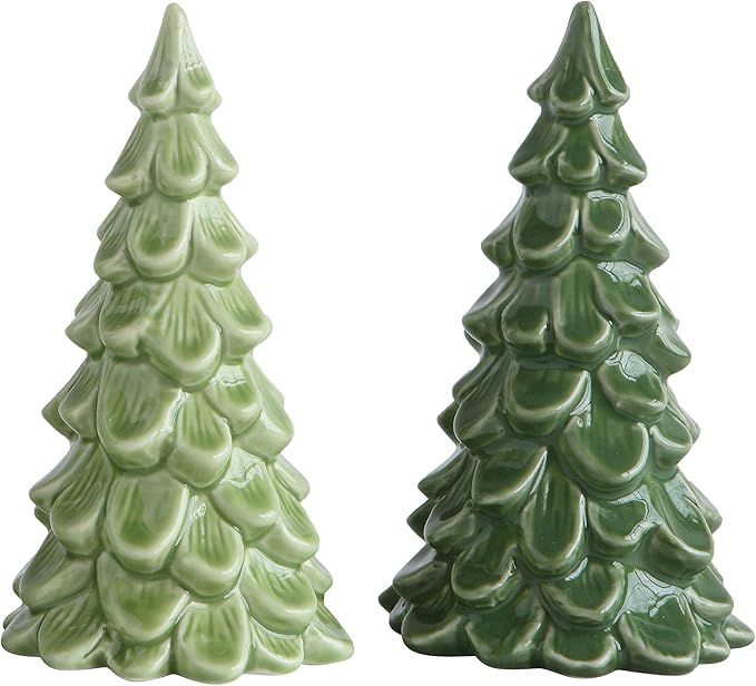 Creative Co-op Small Green Stoneware Tree Figurine (Set of 2 Shades Artificial Plants | Amazon (US)