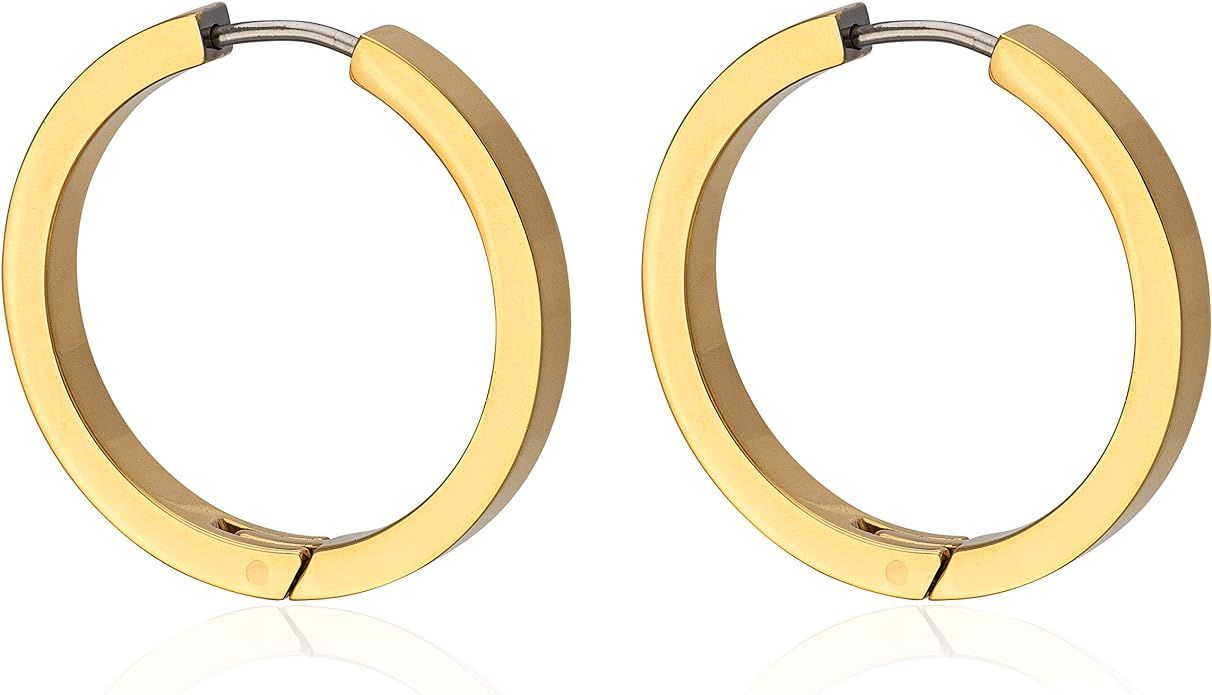 | Hypoallergenic Earrings | Pure Titanium Small City Endless Gold Hoops | Titanium Gold Hoop Earr... | Amazon (US)