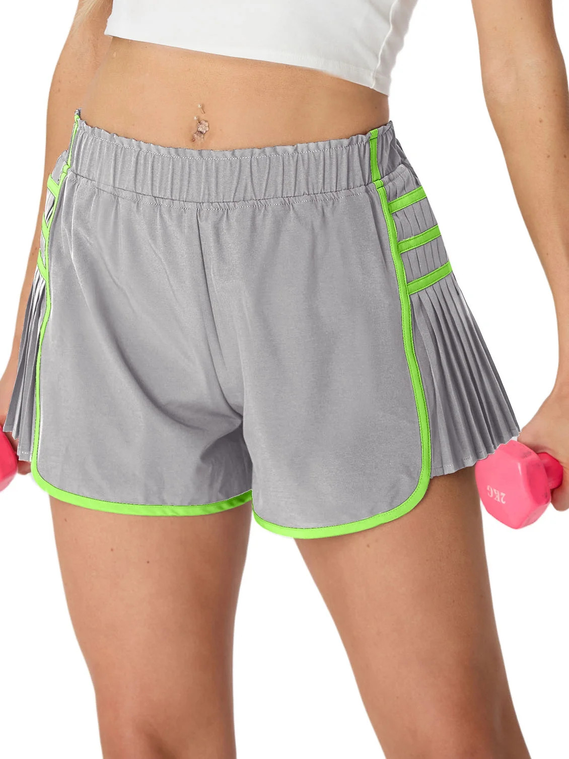 Cueply Women's Workout Shorts Pleated Running Athletic Gym Shorts with Liner Quick Dry | Walmart (US)