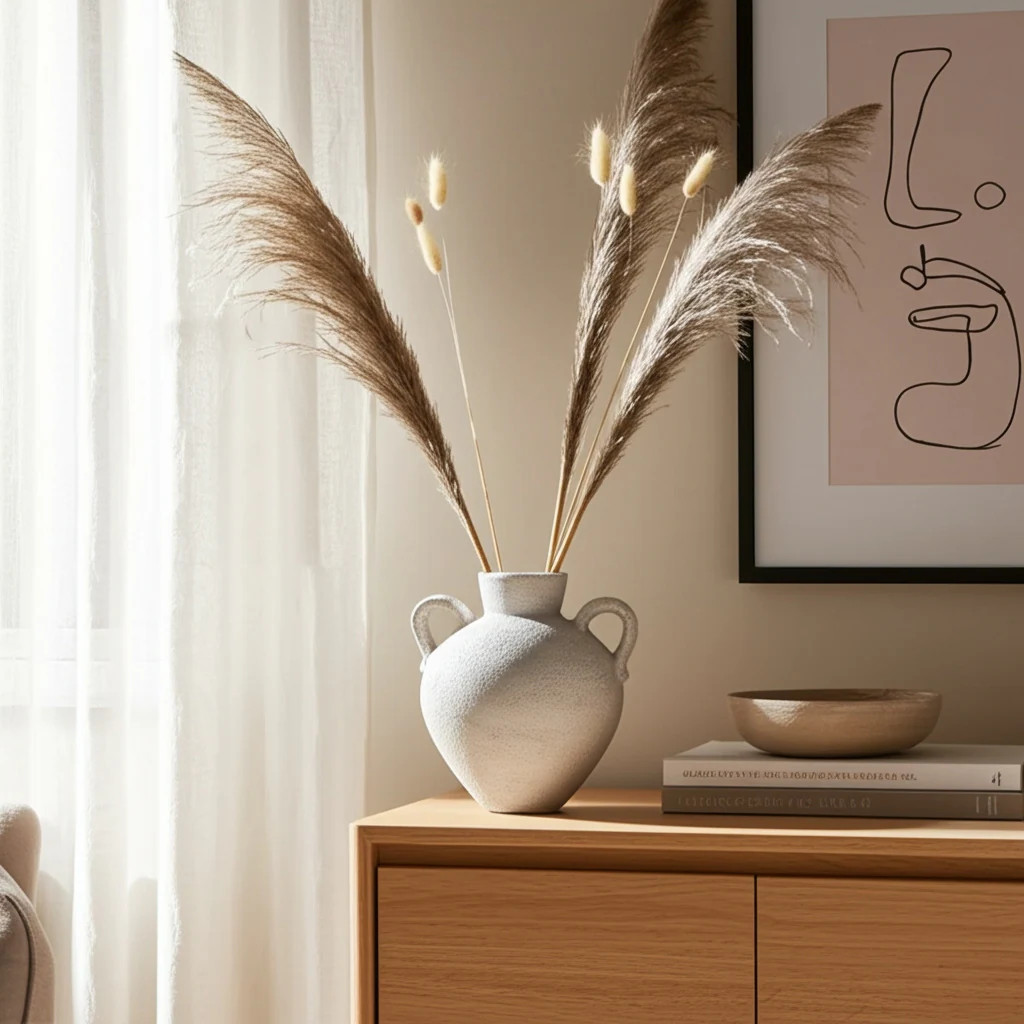 Terracotta Vase Handcrafted Double Handles Timeless Decorative Accent | Overstock