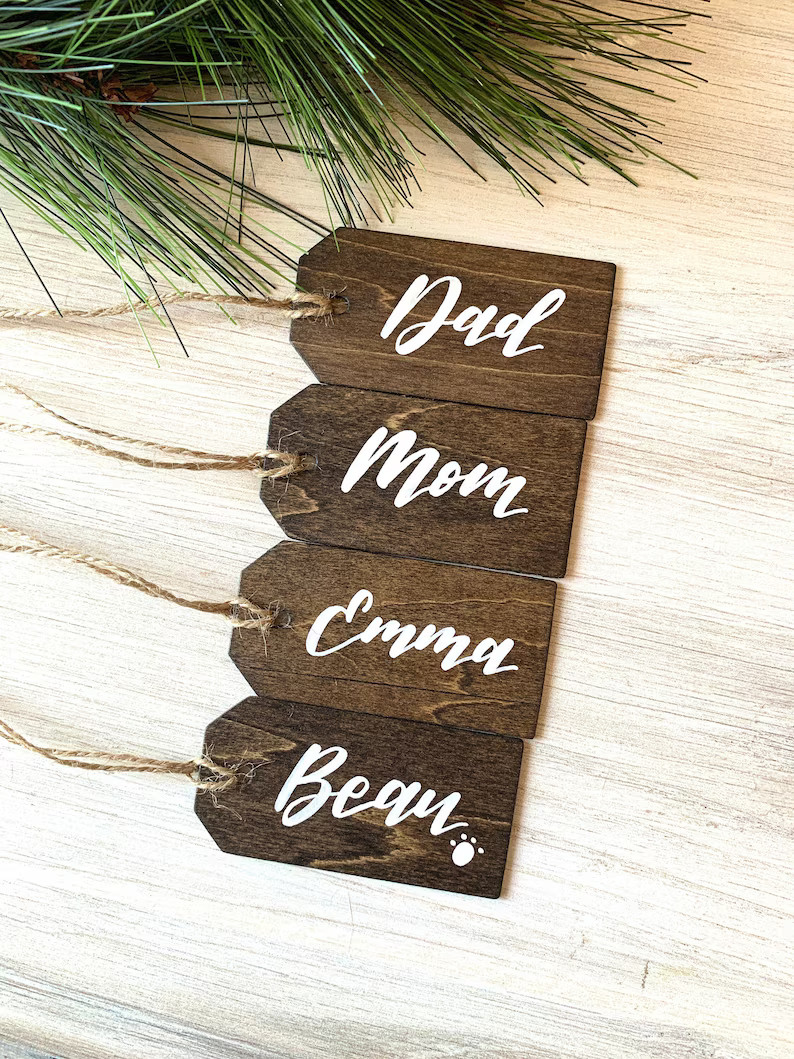 BEST SELLING Personalized Wood Tags, Stocking Tags, Gift Tags, Wood Gift Tags, Customized Wooden ... | Etsy (US)