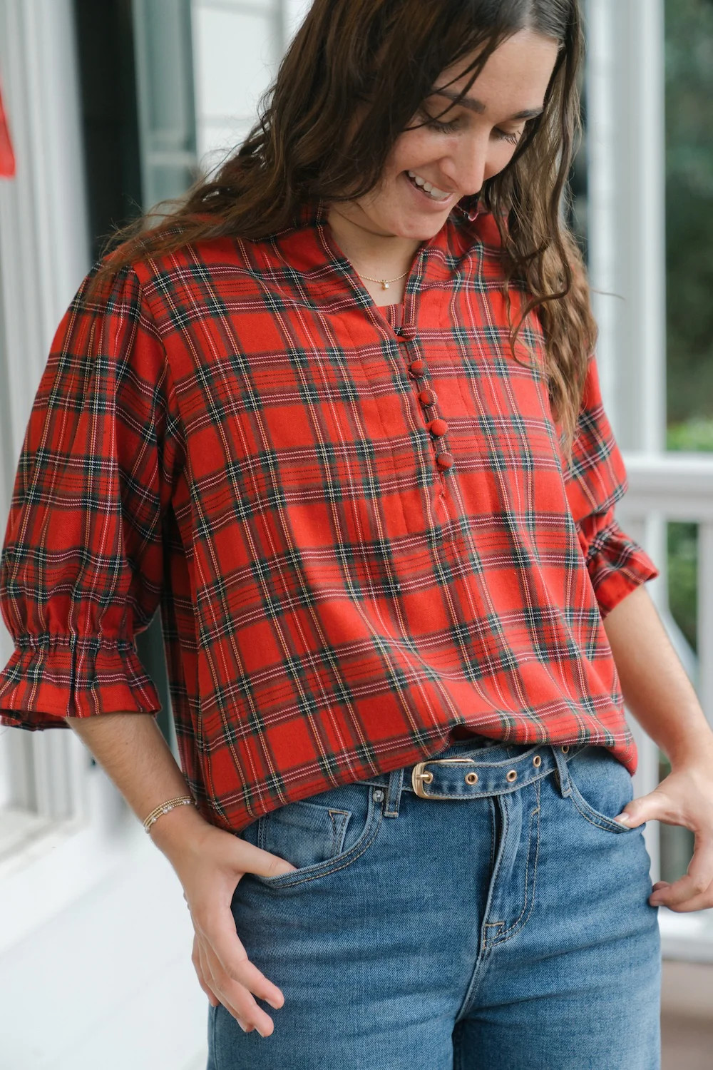 Sophie Blouse | Holly Berry | Victoria Dunn LLC