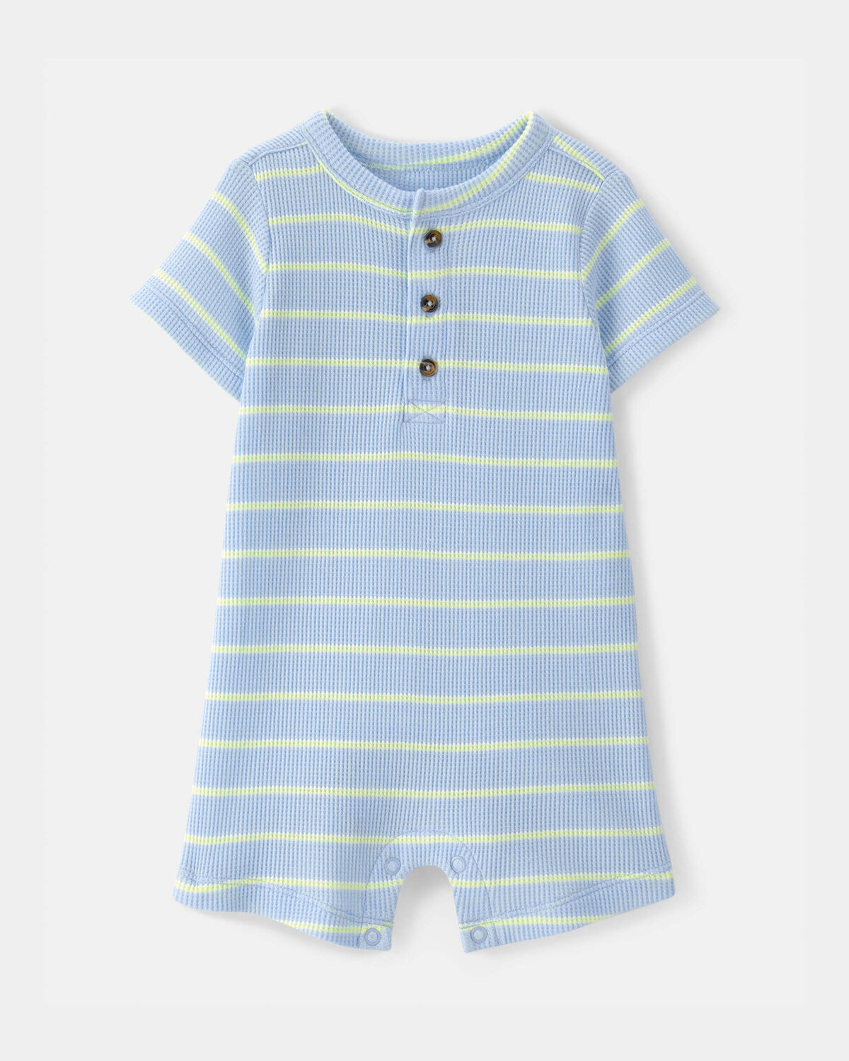Baby Boy Striped Waffle-Knit Romper - Blue | Carter's Inc