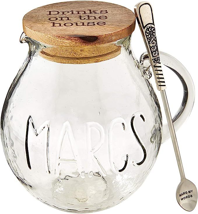 Mud Pie Glass Margarita Pitcher with Lid and Spoon Serving Set | Amazon (US)