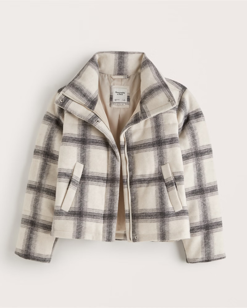 A&F Wool-Blend Mini Puffer | Abercrombie & Fitch (US)