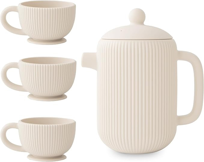 mushie Silicone Baby Tea Play Set | 4 Pieces Kitchen Play Toys for Toddlers 10 Months+ (Shifting ... | Amazon (US)