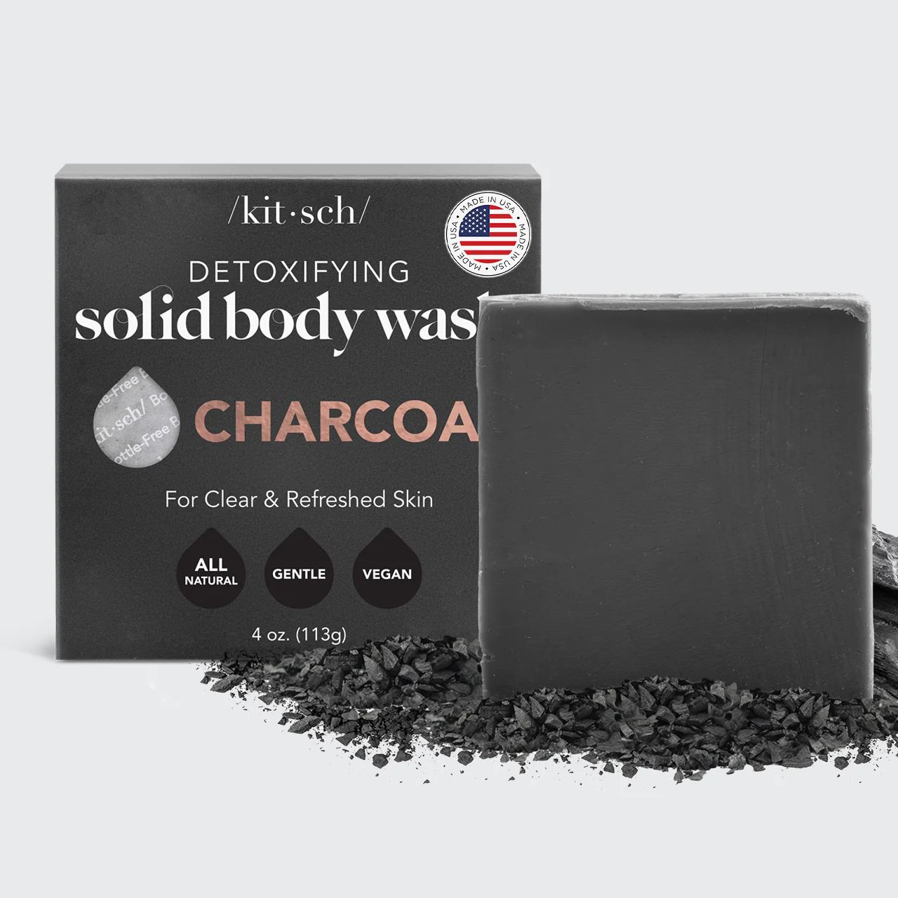 Charcoal Detoxifying Body Wash Bar | Kitsch