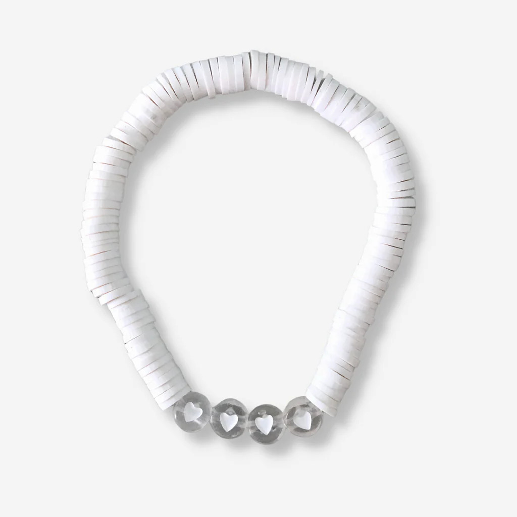 White Heart Disk Bracelet | Alexandra Gioia