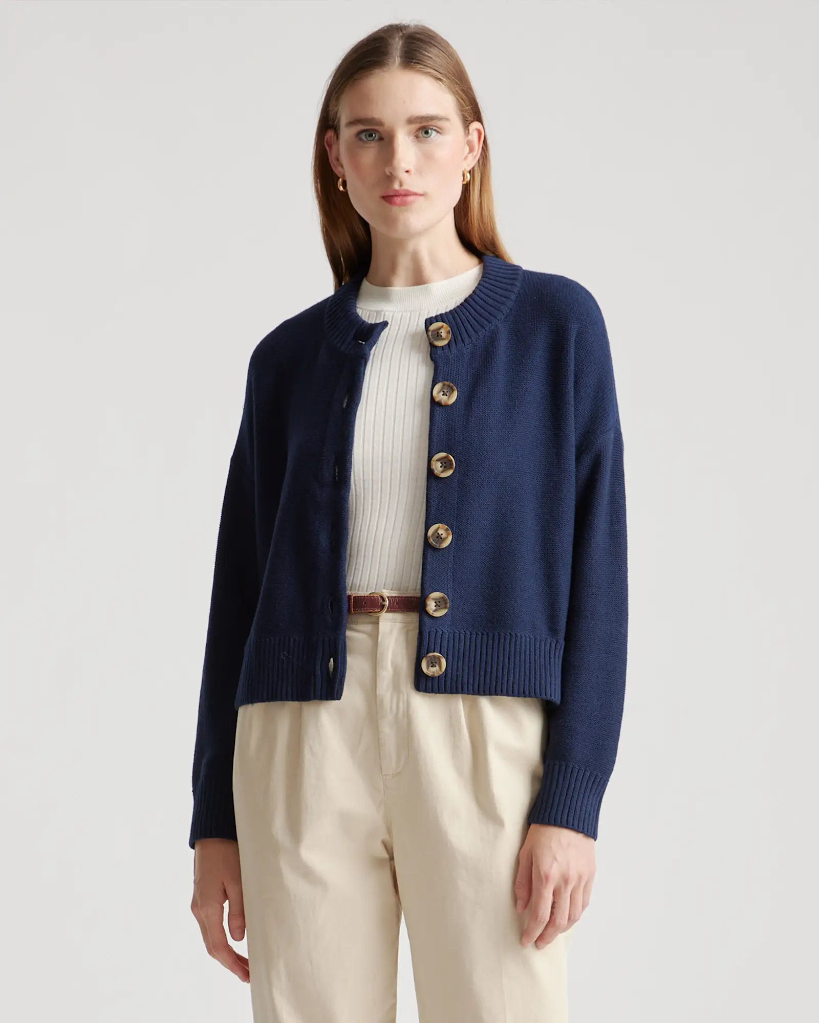 100% Organic Cotton Cropped Cardigan | Quince