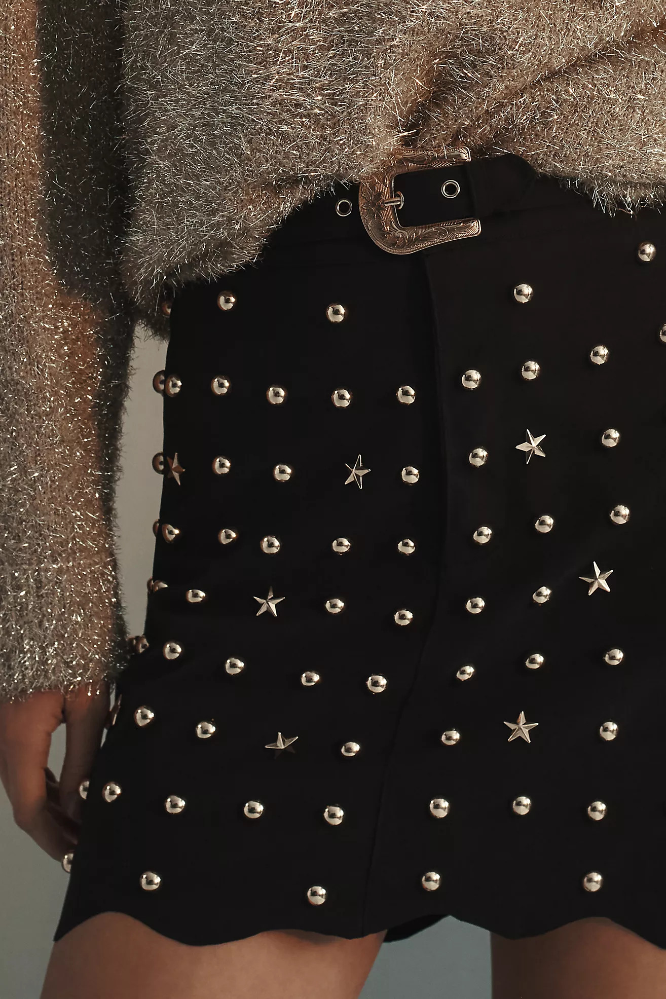 By Anthropologie Studded Suede Mini Skirt | Anthropologie (US)