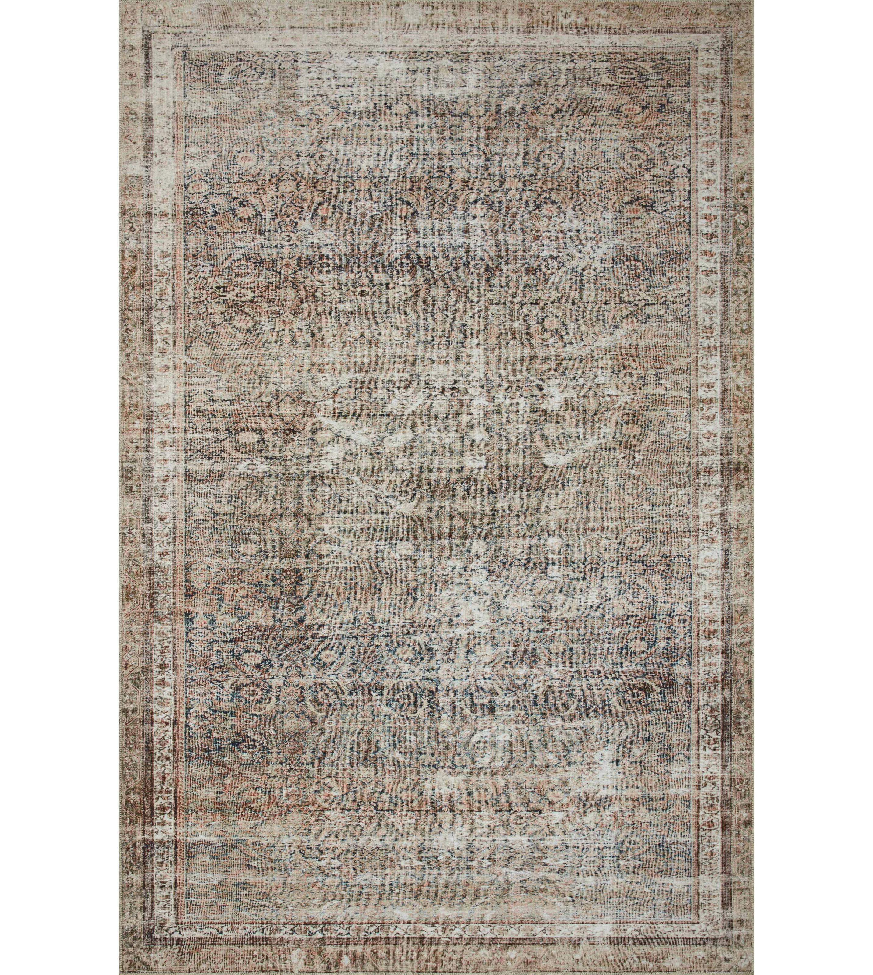 Chris Loves Julia x Loloi Jules Oriental Power Loomed Polyester Area Rug in Ink / Terracotta & Re... | Wayfair North America