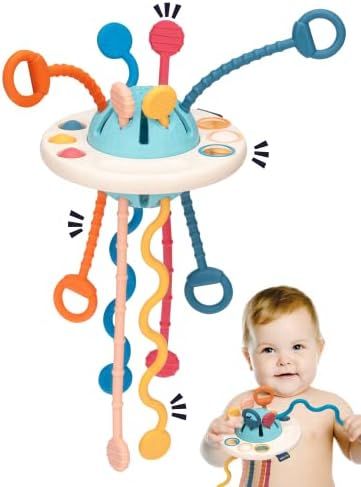 Baby Sensory Toys Montessori Pull String Toys, Food-Grade Learning Ropes with Bubble and Sliding ... | Amazon (CA)