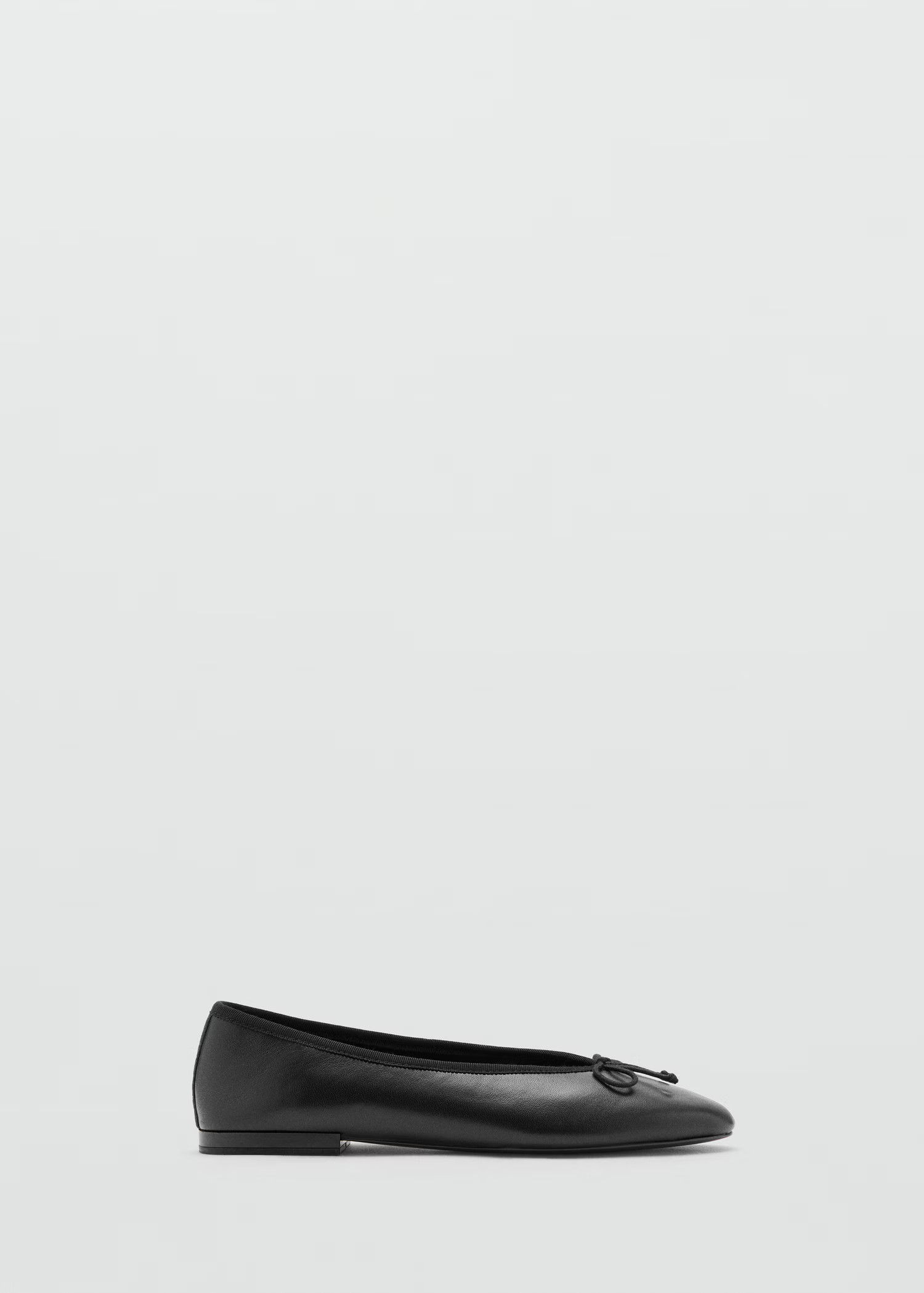 Leather ballet flats with bow | MANGO (UK)