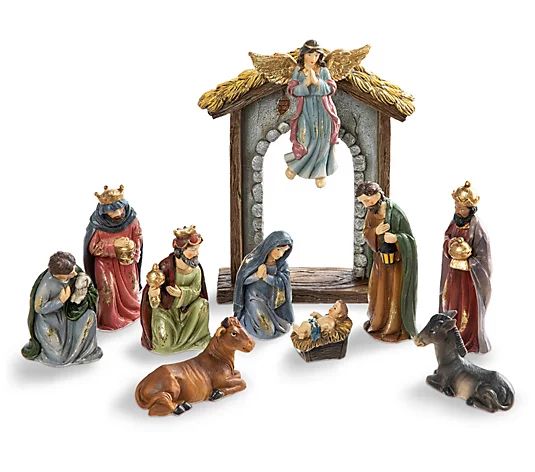 Glitzhome Oversized Deluxe Resin Nativity Figurine Set S/11 - QVC.com | QVC