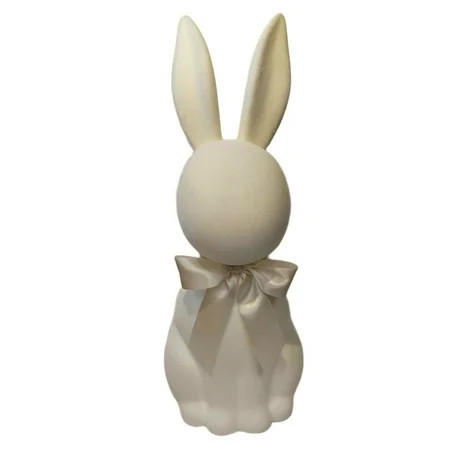 Flocked Bunny Tabletop Decoration, Ivory, 27", Easter by Way To Celebrate | Walmart (US)
