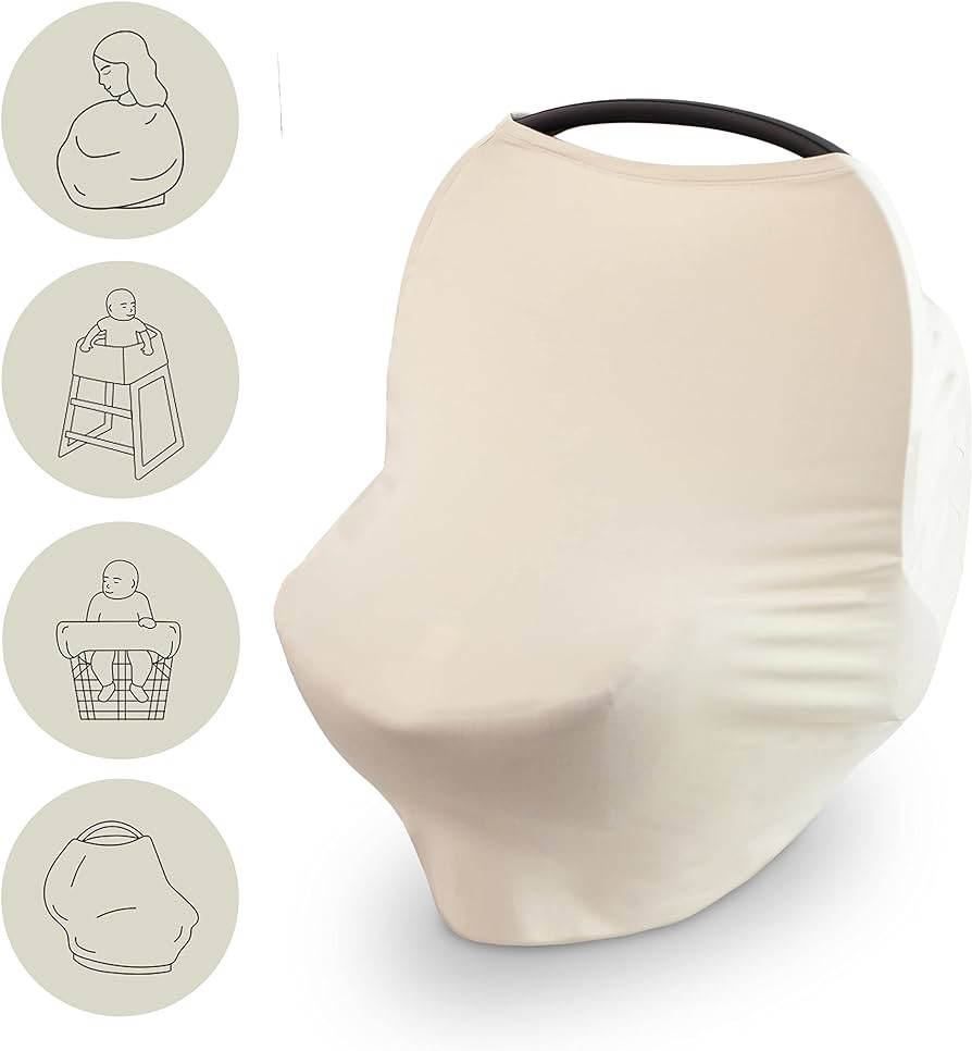 mushie Baby Car Seat Canopy Cover | Breathable & Stretchy Multi Use Cover for Breastfeeding, Nurs... | Amazon (US)