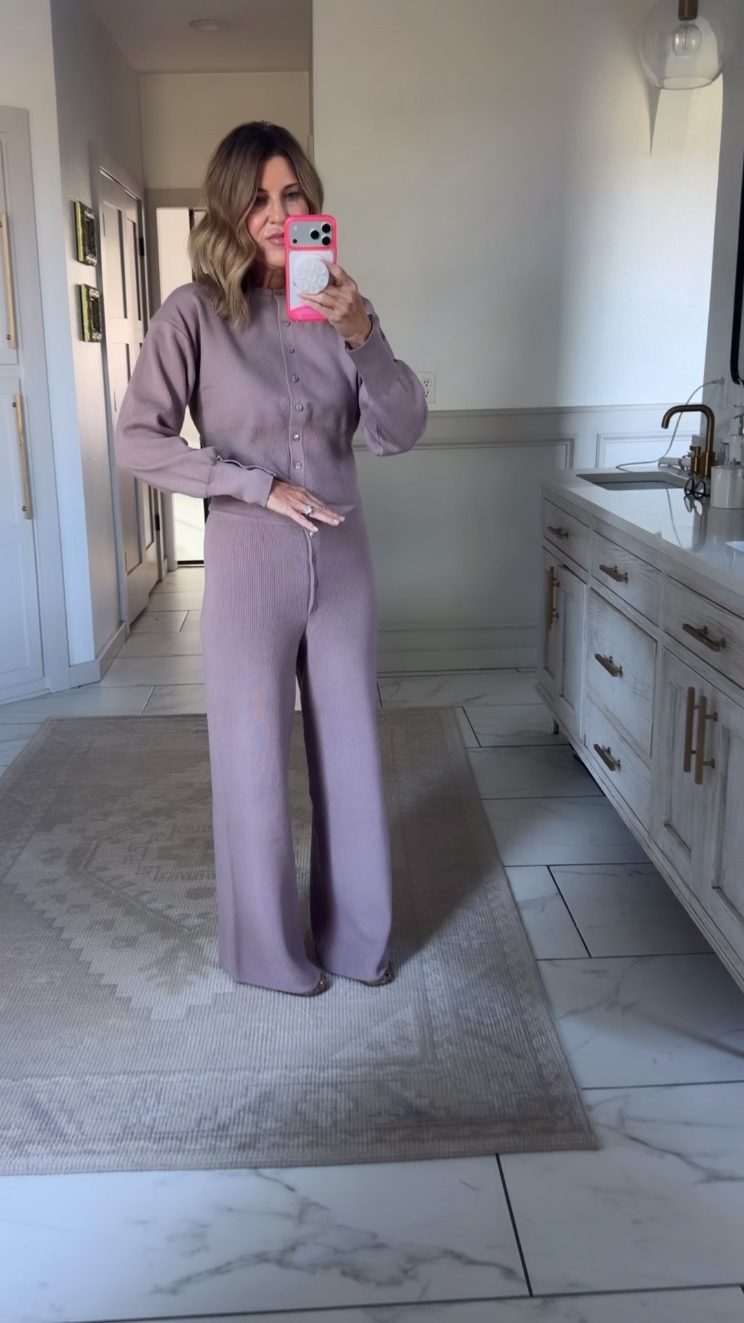 Wearing a size small top and bottom standard length

#LTKOver40 #LTKSaleAlert