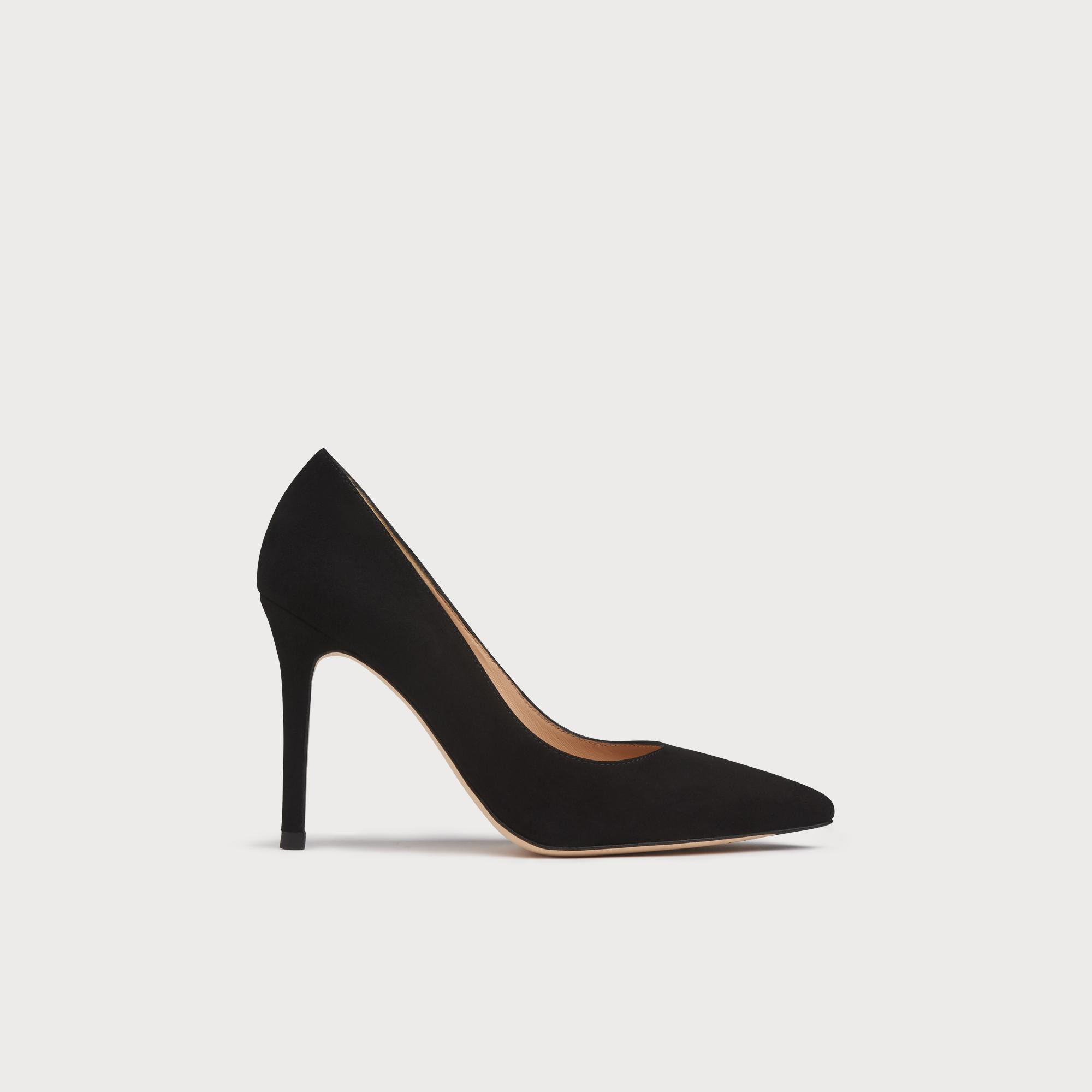 Fern Black Suede Pointed Toe Courts | L.K. Bennett (UK)