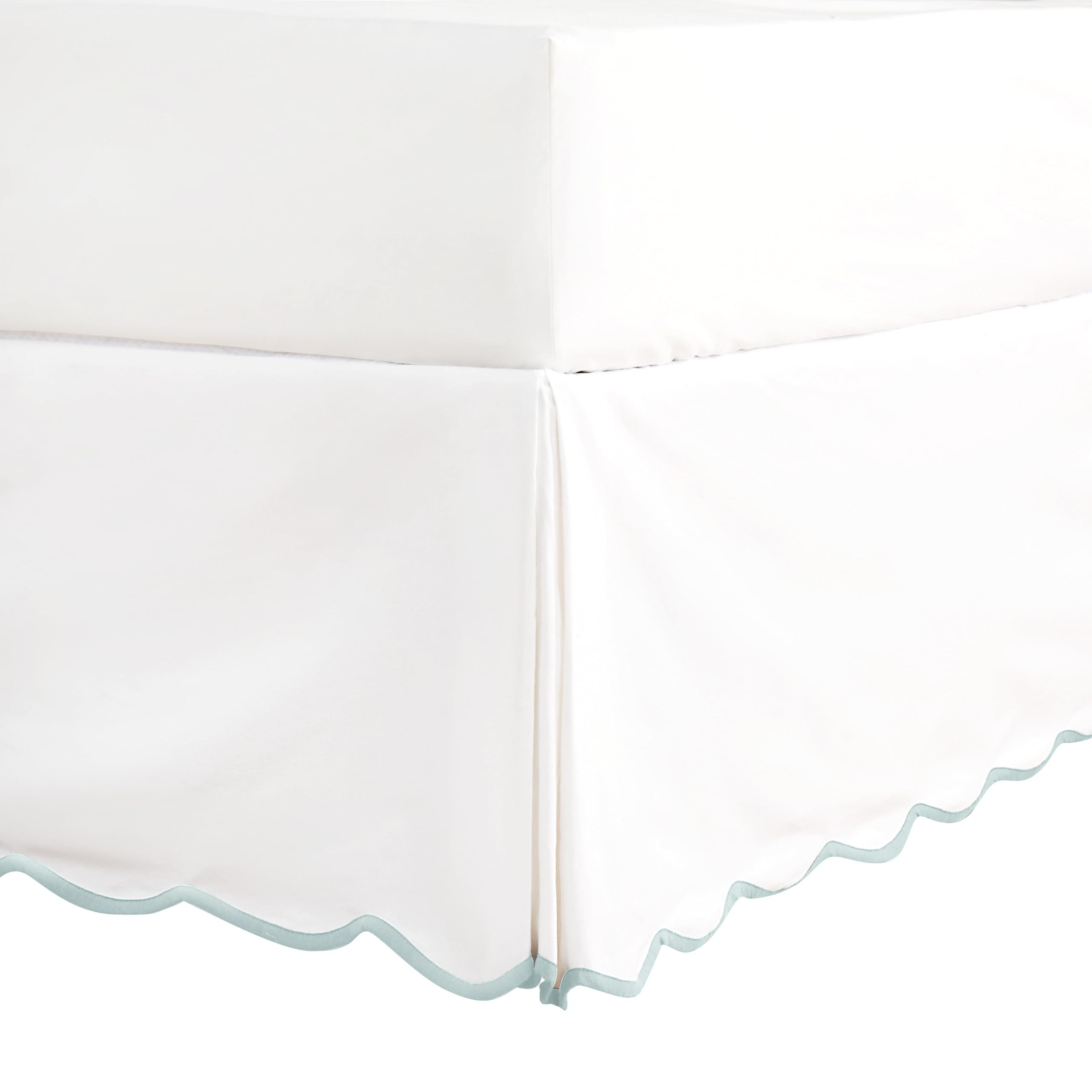 HIG Off White Chic Queen Bed Skirt - Easy Fit Scallop Edge Pleated Bedskirts, 14 Inch Drop Anti-S... | Amazon (US)