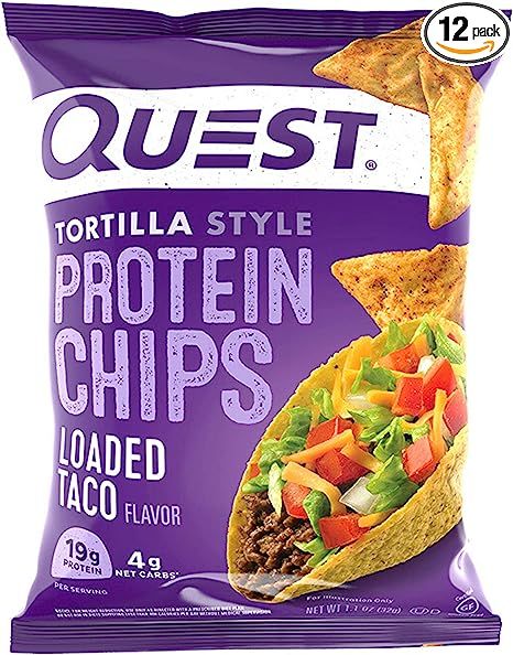 Quest Nutrition Tortilla Style Protein Chips, Loaded Taco, Low Carb, Gluten Free, Baked, 1.1 Ounc... | Amazon (US)