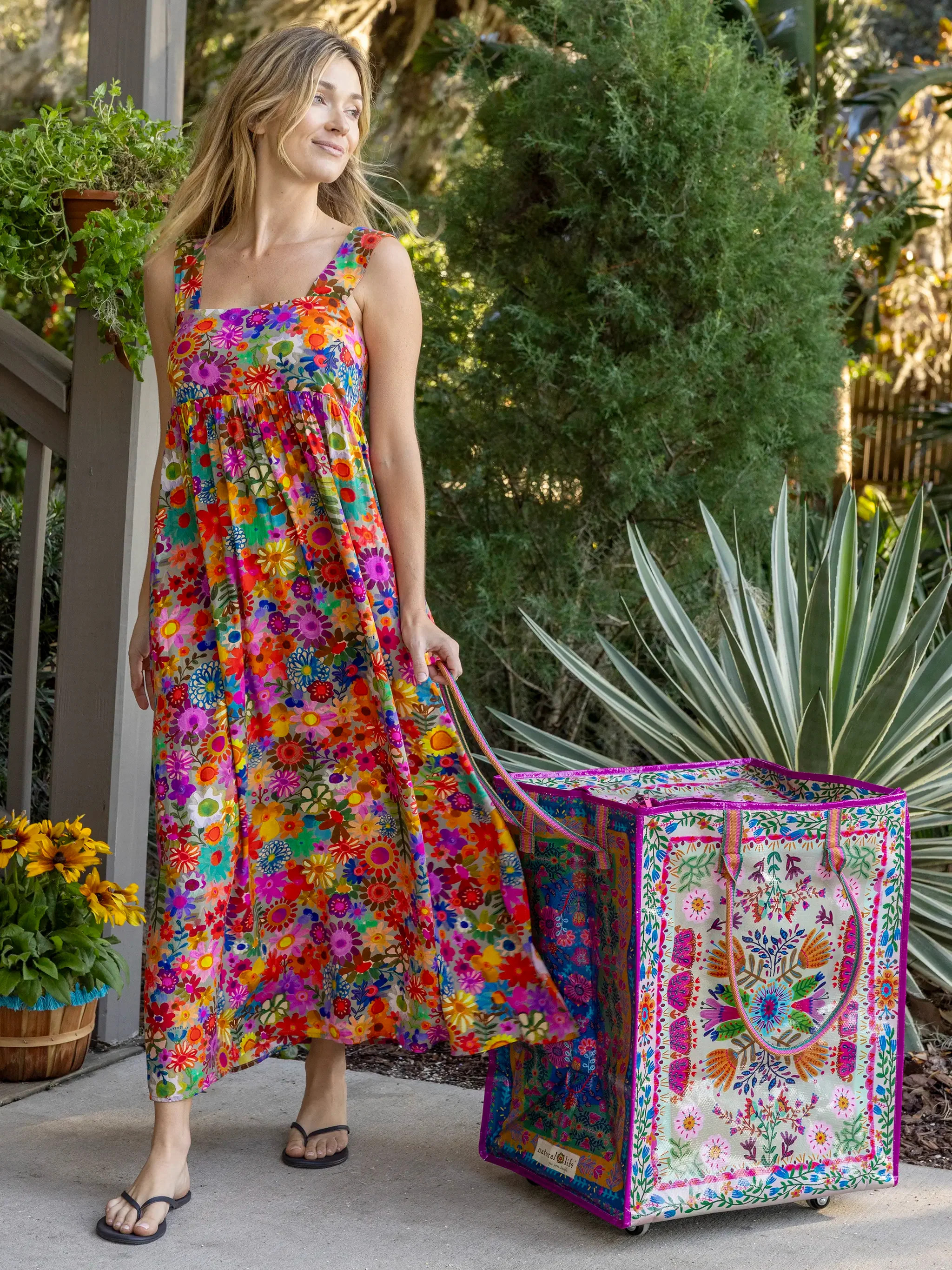 Tricia Maxi Dress - Rainbow Calico Floral | Natural Life