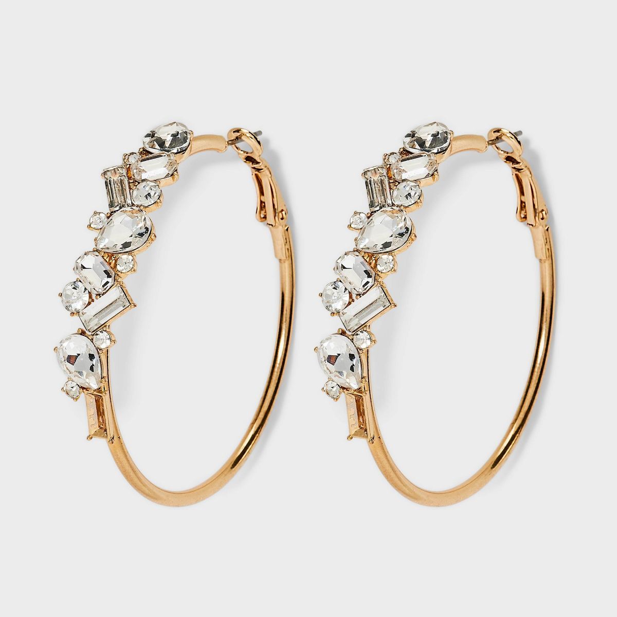 Large Glass Crystal Hoop Earrings - A New Day™ | Target