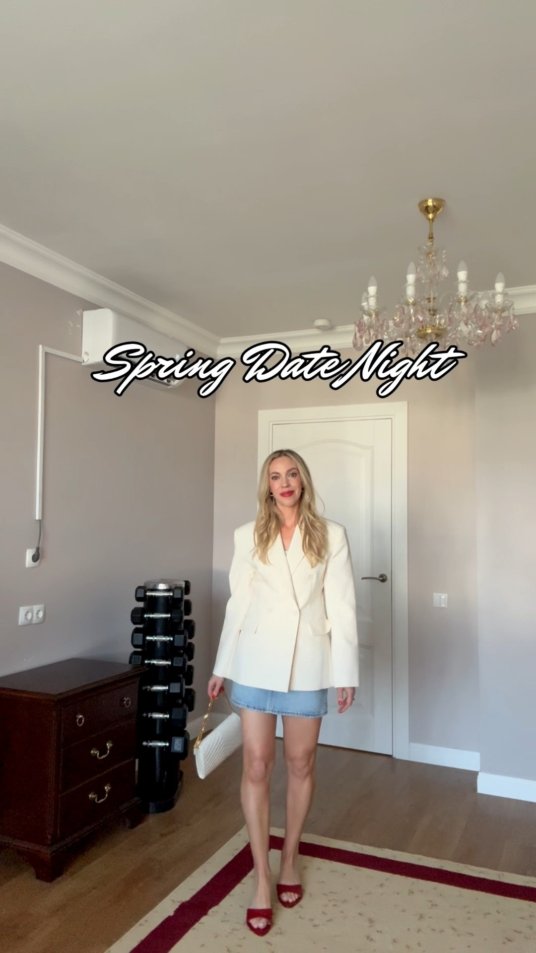 Spring date night, GRWM, white blazer, @levi denim mini skirt, red peep toe mules, style over 40

#LTKgrwm #LTKOver40 #LTKSeasonal