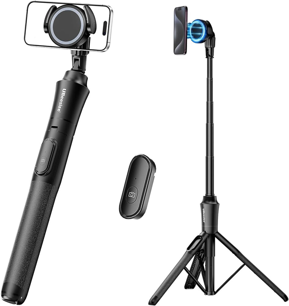 UBeesize 62'' Magnetic Selfie Stick Phone Tripod with Wireless Remote, Extendable Cell Phone Trip... | Amazon (US)