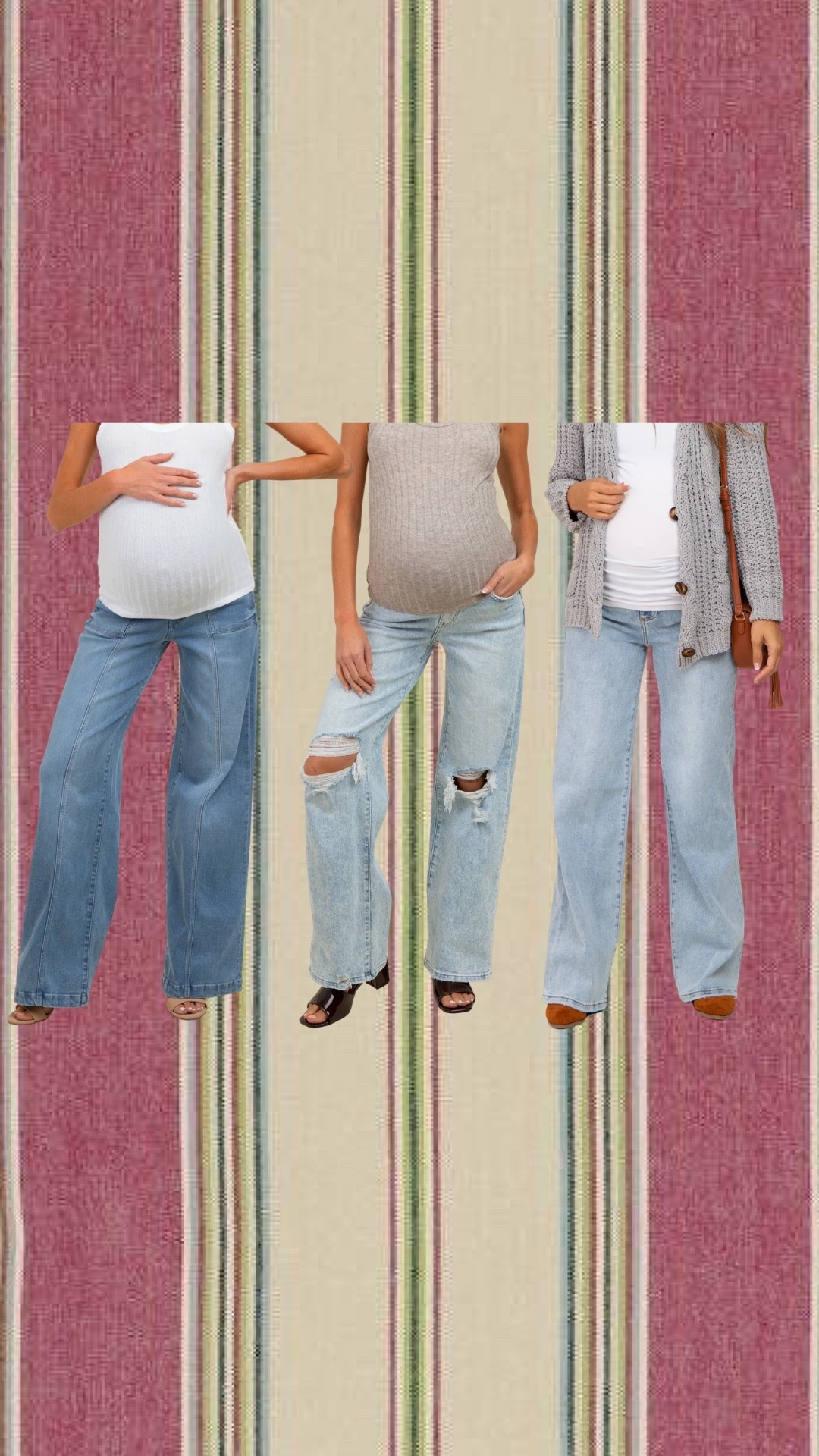 My maternity jeans I’m OBSESSED with! So comfy on the bump. Order your true size. And long in length 😍