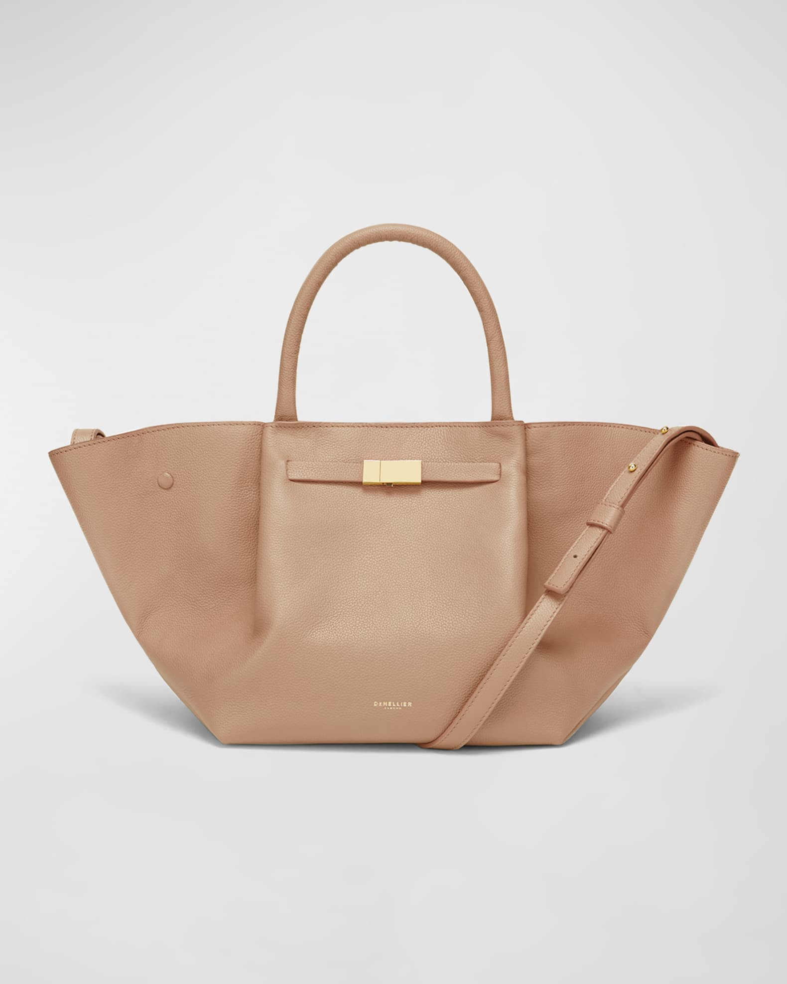 DeMellier Midi New York Buckle Leather Tote Bag | Neiman Marcus