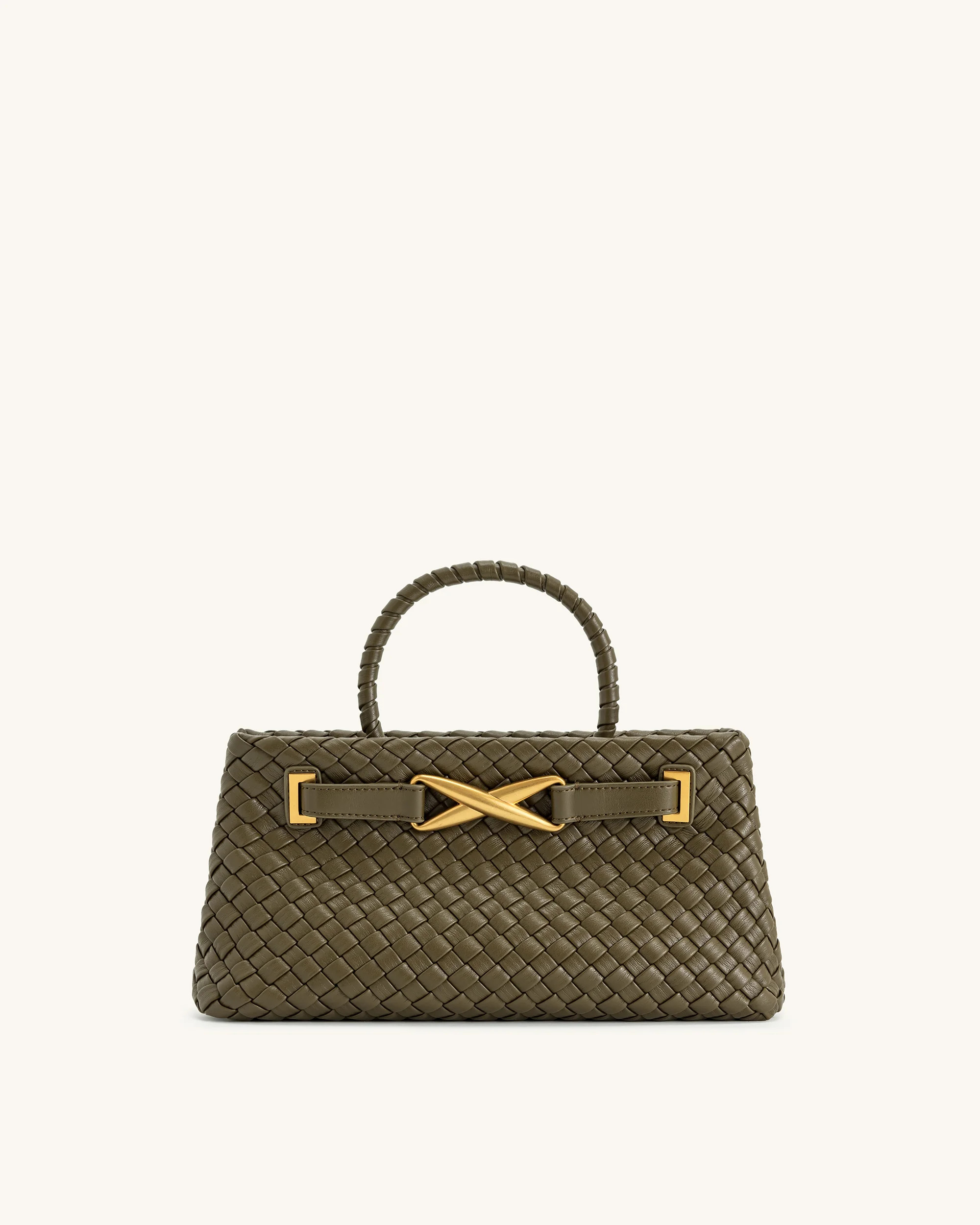 Elora Woven Tote Bag - Dark Olive | JW PEI US