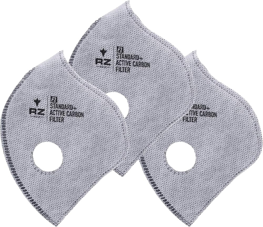 RZ Mask - F1 Standard Replacement Filters (3 Pack) 99.8% Active Carbon Filtration with One-Way Di... | Amazon (US)