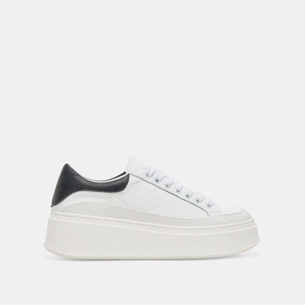 WYETT SNEAKERS WHITE BLACK LEATHER | DolceVita.com